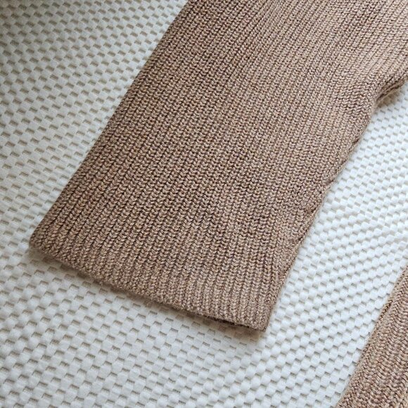 Old Navy Womens Ribbed Open-Front Cardigan Sweater Xxl Light Brown Cotton Blend - Picture 9 of 12